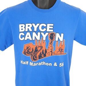Bryce Canyon National Park T Shirt Mens Size Small Blue Half Marathon & 5K